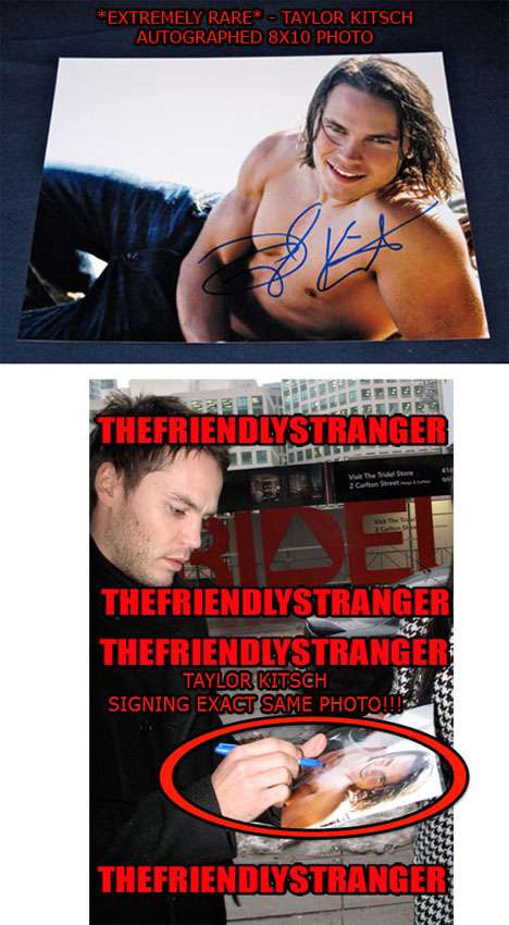 taylor kitsch shirtless. Autograph was obtained on January 18, 2011 while TAYLOR KITSCH was in